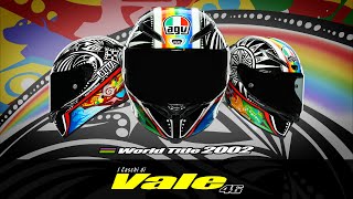 PISTA GP RR World Title 2002  I caschi di Vale  AGV [upl. by Elyrrad]