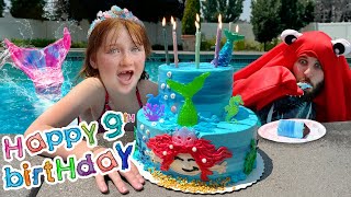 ADLEYS 9th MERMAiD BiRTHDAY Party in the Deep Sea with Mermaids Hermit Crabs and Magic Powers [upl. by Costa]