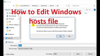 How to edit windows 10 hosts file C\Windows\System32\drivers\etc\hosts [upl. by Gustafson758]