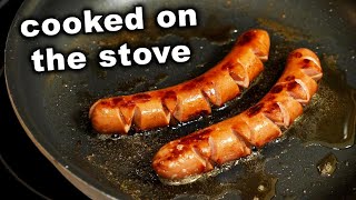 How To Cook Hot Dogs on the Stove  in a pan [upl. by Rusel816]