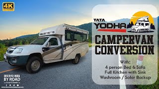 TATA Yodha Campervan Conversion full tour in Hindi  4 Bed Bath amp Kitchen with Solar Inverter [upl. by Hannasus]