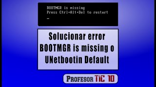 Solucionar Error Windows BOOTMGR is missing o UNetbootin Default Bootear con Rufus [upl. by Rostand]