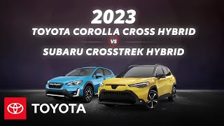 2023 Corolla Cross Hybrid vs 2023 Subaru Crosstrek Hybrid  Toyota [upl. by Sobmalarah788]