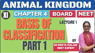 NEET Biology  Basis of Animal Classification Part 1 Class XI Chap 4 Animal Kingdom I Sweta Malani [upl. by Tattan224]