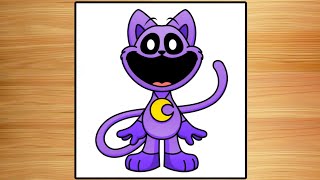 How to DRAW CATNAPSmiling Critters  Drawing POPPY PLAYTIME Characters [upl. by Swirsky31]