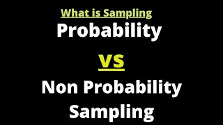 What is sampling  Probability vs Non Probability sampling  Methods  Types amp Technique Explained [upl. by Trevlac]