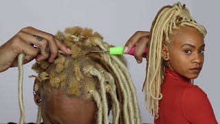 FAUX LOCS on my super short hair Rubber Band Method [upl. by Rosenzweig14]