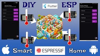 Smart Home temperature sensor mesh on ESPNOW ESP32 DS18B20 devices with iOS Android Flutter App [upl. by Nylde]