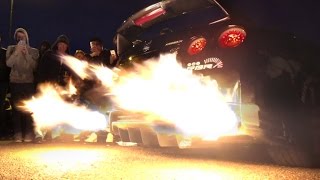 Kream Developments Nissan GTR R35 shooting MAD FLAMES [upl. by Rochkind902]