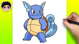 How to Draw WARTORTLE from Pokemon  Easy StepbyStep [upl. by Iot685]