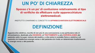 LEZIONE SULLE VERIFICHE DI SICUREZZA ELETTROMEDICALI [upl. by Annoeik180]