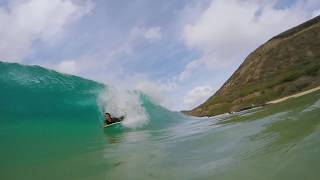 Hubboards Mini Kick Bodyboarding Hawaii Barrels [upl. by Tunnell621]