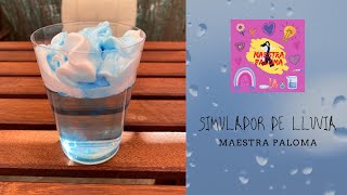 Experimento para niños Simulador de lluvia con agua colorante y espuma de afeitar [upl. by Elrahc]