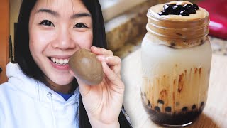 I Made Homemade Brown Sugar Boba Milk From Scratch [upl. by Eronaele]