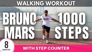 Bruno Mars Walking Workout  Daily Workout at home  8 minutes [upl. by Jaquith600]