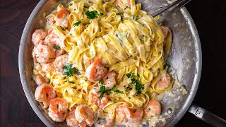 How To Make Creamy Shrimp Alfredo In Under 30 Minutes [upl. by Jennee]