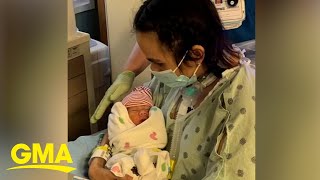 Mom names baby after doctor who saved them both despite COVID and pneumonia l GMA [upl. by Orland]