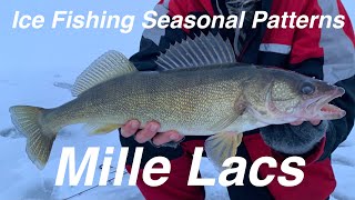 Mille Lacs Ice Fishing Seasonal Patterns Walleye Perch Pike and Tullibee [upl. by Ogram]