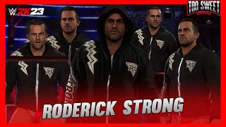 WWE 2K23 Roderick Strong AEW Entrance Top Moves Signatures Finishers amp Victory Motion [upl. by Asiuol]