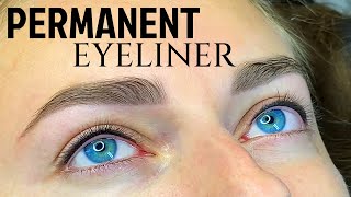 EyelinerLashline Tattoo Permanent Makeup Tutorial Full Procedure [upl. by Kalin]