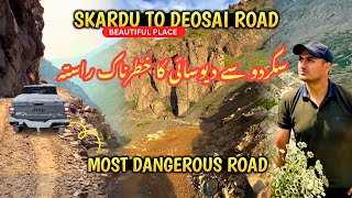 Skardu to Deosai Top  Most Dangerous Road  Road Update Deosai road Sliding [upl. by Oileve270]