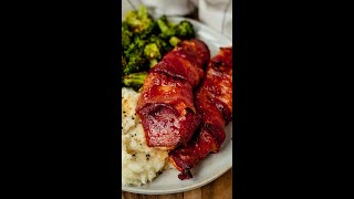 Air Fryer Bacon Wrapped Chicken Breasts Paleo Dinner [upl. by Sudnac]