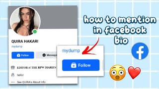 how to mention in facebook bio [upl. by Dewain41]