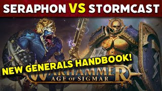 New Generals Handbook  Seraphon vs Stormcast Eternals Age of Sigmar Battle Report [upl. by Ahsitruc]