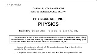 Physics Regents June 2023 Part B1 [upl. by Hamilah]