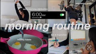 6AM morning routine🌱 peaceful amp productive changing my life healthy tips making goals 2023 [upl. by Cressy]