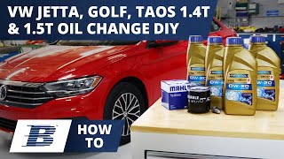 How to Change the Oil on a 20192024 VW Taos Jetta Golf 14T or 15T [upl. by Lekkim79]