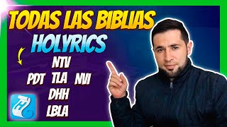 TODAS las BIBLIAS para HOLYRICS EN ESPAÑOL  NTVTLANVIPDTDHHLBLARVR1960NBLH [upl. by Atihana]