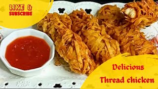 Thread Chicken Delicious recipe Krispy thread chicken Krispy fry chicken recipe [upl. by Lutero340]