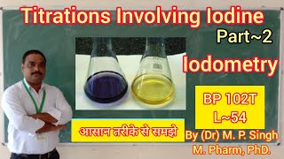 Titration Involves Iodine Iodometry  Redox Titration  Pharmaceutical Analysis  BP102T  L54 [upl. by Zamora]