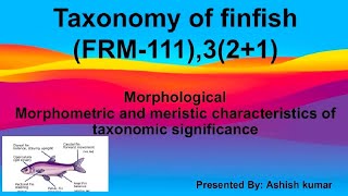 Morphological Characters of Fish Morphometric and meristic characters of Fish [upl. by Reddin]