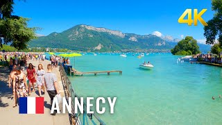 Annecy France picturesque lake side walking tour most beautiful town in France 4K [upl. by Farley]