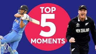 Guptill Neesham  India v New Zealand  Top 5 Moments  ICC Cricket World Cup 2019 [upl. by Aihsetan]