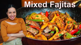 How to make Chicken and steak fajitas  Tender Mixed Fajitas  Villa Cocina [upl. by Auhsot]