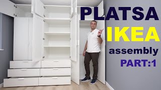 IKEA PLATSA Wardrobe AssemblyPLATSA FramesPart1 [upl. by Teerprah824]