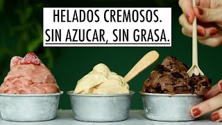 3 helados saludables cremosos SIN AZUCAR SIN GRASAS VEGANOS Los tendras listos en 5 minutos [upl. by Elokyn]