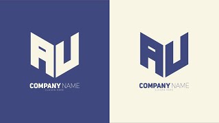 AU Monogram Logo Blending Elements for Impactful Design [upl. by Meredith988]