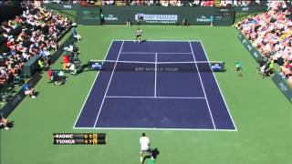 Raonic Wins Hot Shot Volley Exchange vs Tsonga [upl. by Sieracki422]