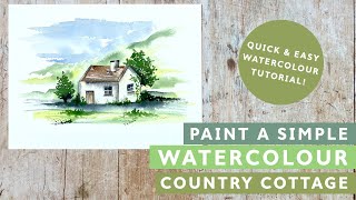 How To Paint A Simple Watercolour Country Cottage [upl. by Leumel978]