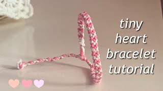 Easy amp simple tiny heart bracelet tutorial  yarnivora [upl. by Halyhs]