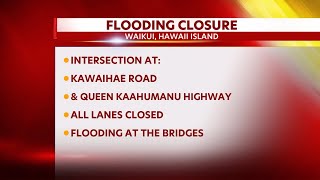 Hawaii Island flooding shuts down Kawaihae Road Intersection [upl. by Muns834]