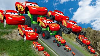 TRANSPORTING PIXAR CARS amp FRUITS WITH COLORED amp JOHN DEERE VS CLAAS VS TRACTORS  BeamNGdrive 983 [upl. by Aniuqal861]