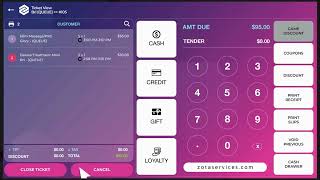 ZOTA Salon POS How To Combine Ticket [upl. by Tezile]