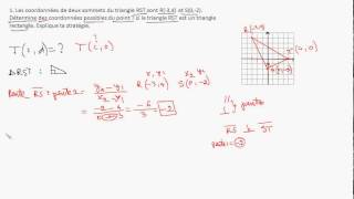 Secondaire 3 Québec Ontario 9eme Coordonnée dun point T Triangle rectangle [upl. by Notsecnirp239]