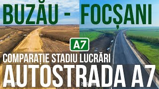 AUTOSTRADA A7  BuzauFocsani loturi 1 2 3 si 4  Comparatie stadiu lucrari 030226042024 [upl. by Ennirroc775]