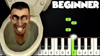 Skibidi Toilet  BEGINNER PIANO TUTORIAL  SHEET MUSIC by Betacustic [upl. by Derdle]